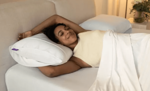 woman sleeping on a pillow